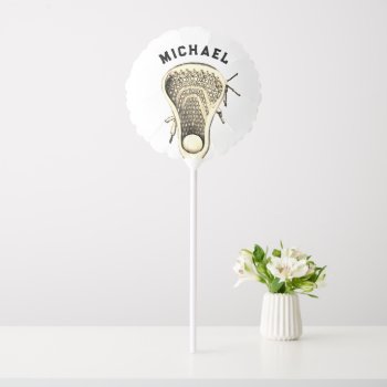 Lacrosse Player Personalized Balloon by lacrosseshop at Zazzle