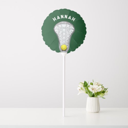 Lacrosse Player Personalized Green Balloon