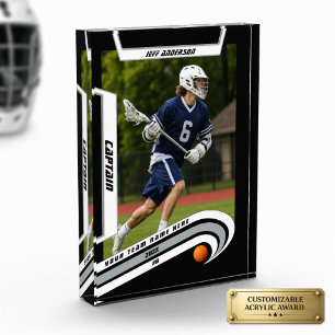 Lacrosse Player Personalized Lively Silver Acrylic Award