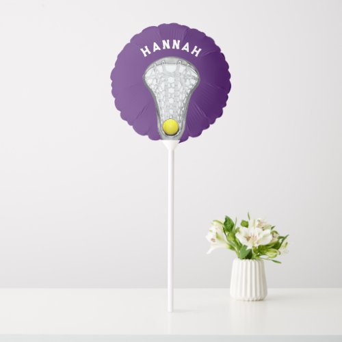 Lacrosse Player Personalized Purple Balloon