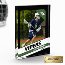 Lacrosse Player Personalized Vibrant Green Black