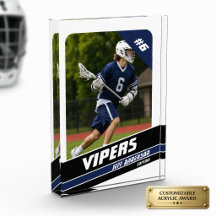 Lacrosse Player Personalized Vigorous Blue White