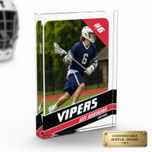 Lacrosse Player Personalized Vigorous Red White