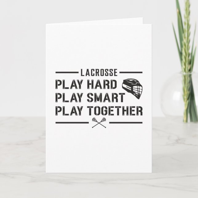 Lacrosse Player Play Hard Play Smart Team Gift Card (Front)