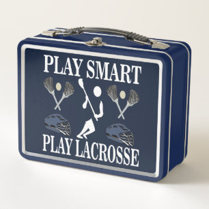 Lacrosse Player Sports Metal Lunch Box