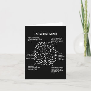 Lacrosse Player Think Sayings Brain Funny Christma Card