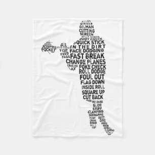 Lacrosse Player Tygraphy Fleece Blanket