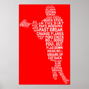 Lacrosse Player Typographic Poster
