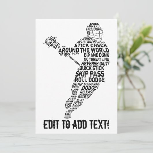 Lacrosse Player Typography (Standing Front)