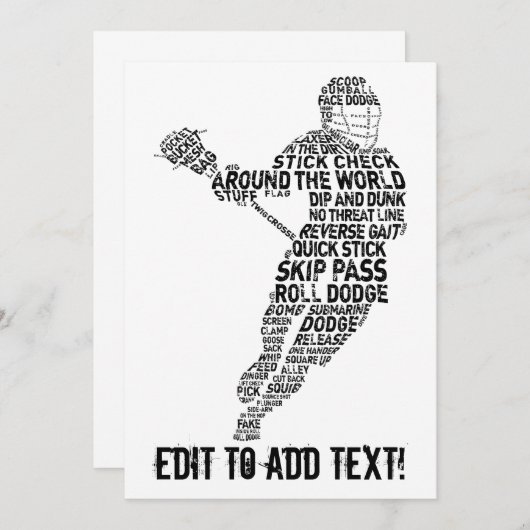 Lacrosse Player Typography (Front/Back)