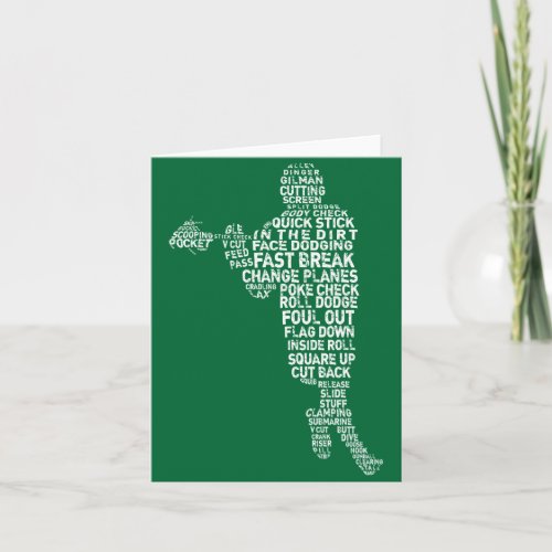 Lacrosse Player Typography Greeting Cards