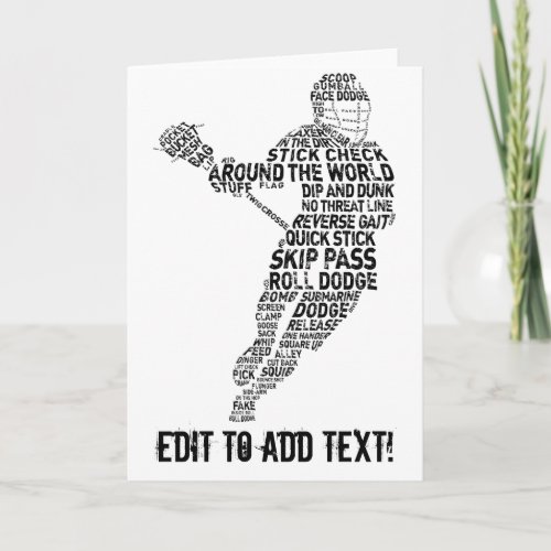 Lacrosse Player Typography Holiday Card