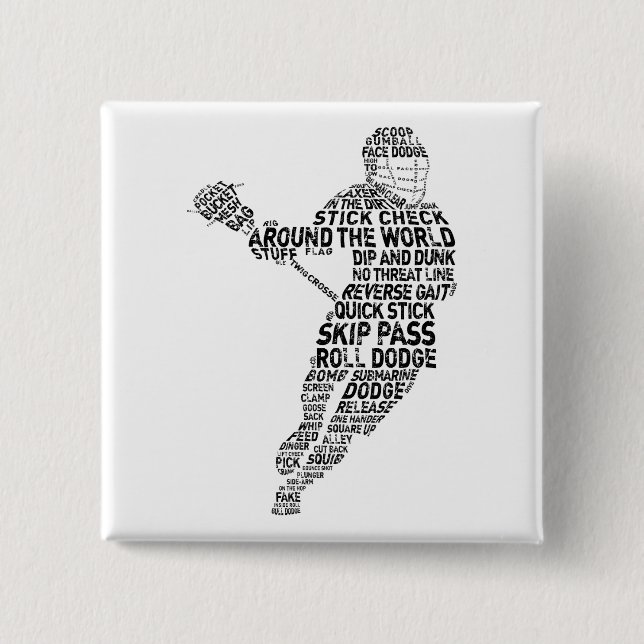 Lacrosse Player Typography Pin (Front)
