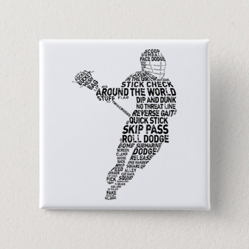 Lacrosse Player Typography Pin