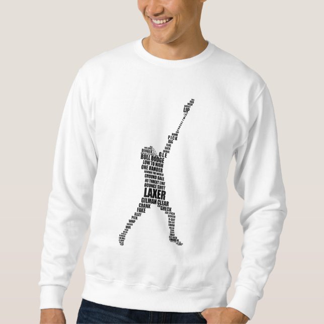 Lacrosse Player Typography Sweatshirt (Front)