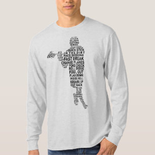 Lacrosse Player Typography Word Art T-Shirt