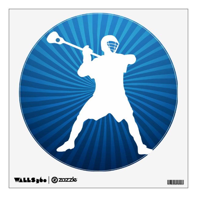 Lacrosse Player Wall Sticker (Front)