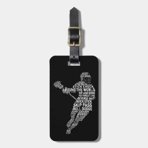 Lacrosse Player Word Art Custom Luggage Tag