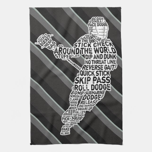 Lacrosse Player Word Art Design   Towel (Vertical)