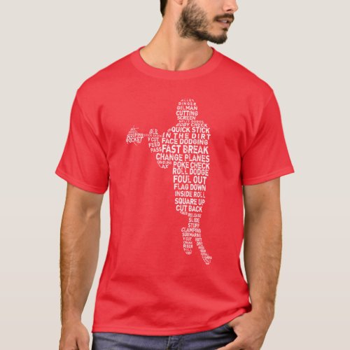 Lacrosse Player Word Art  T_Shirt