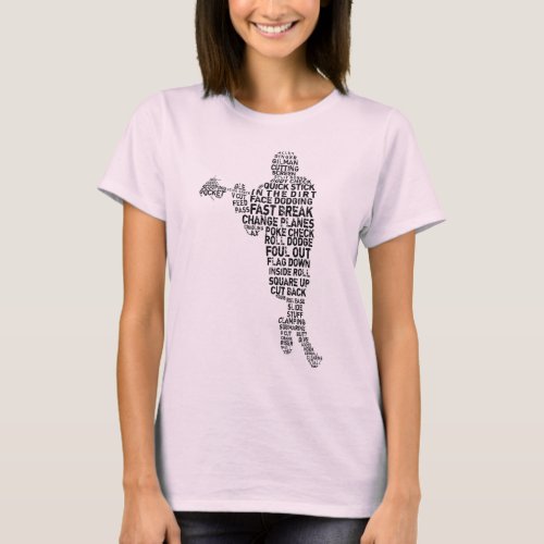 Lacrosse Player Word Art T_Shirt