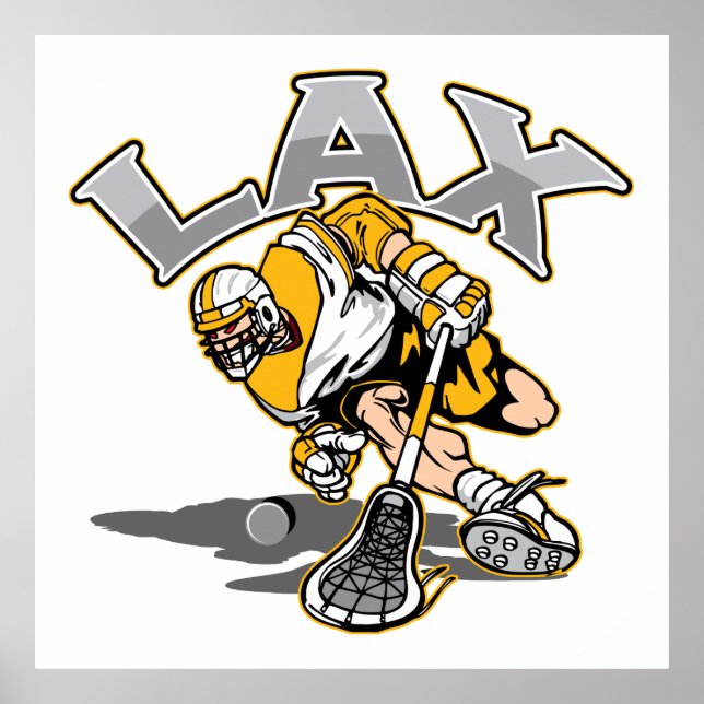 Lacrosse Player Yellow Uniform Poster (Front)