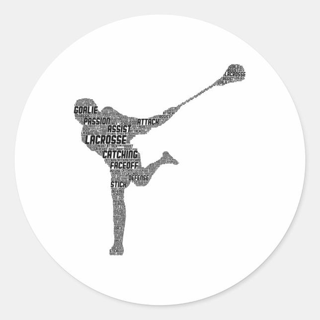 Lacrosse Player Youth Kids Boys Men  Classic Round Sticker (Front)