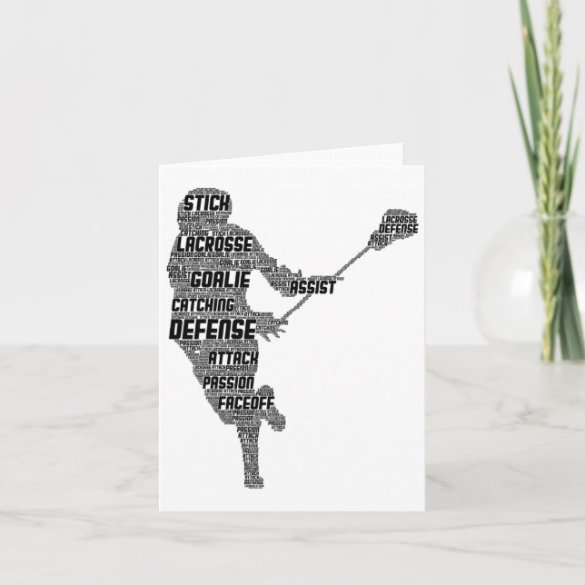 Lacrosse Player Youth Kids Men Boys  Card (Front)