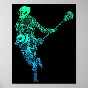 Lacrosse Player Youth Men Boys Kids Poster