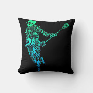 Lacrosse Player Youth Men Boys Kids  Throw Pillow