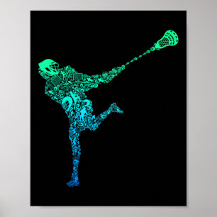 Lacrosse Player Youth Men Kids Boys Poster