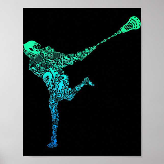 Lacrosse Player Youth Men Kids Boys  Poster (Front)