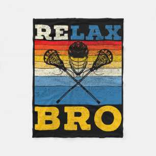 Lacrosse Players Lax Stick Sports Team Retro  Fleece Blanket