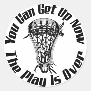 Lacrosse Plays Over Classic Round Sticker