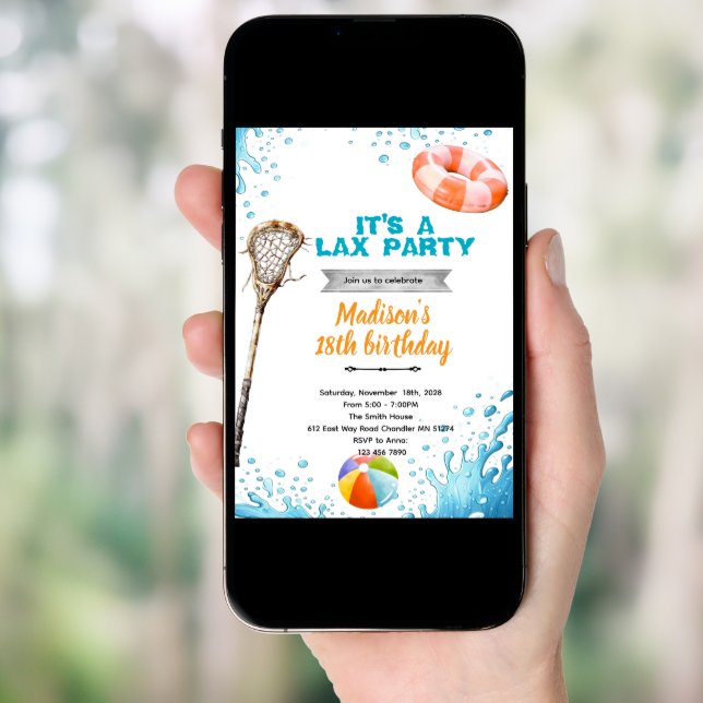 Lacrosse pool party invitation (Front Digital)