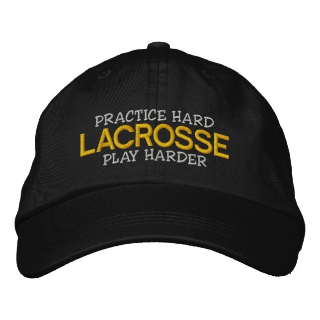 Lacrosse "Practice Hard Play Harder" Embroidered Embroidered Baseball Cap (Front)