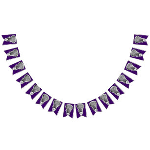 Lacrosse Purple Sports Bunting Flags