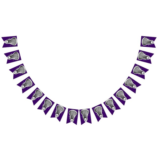 Lacrosse Purple Sports Bunting Flags (All)