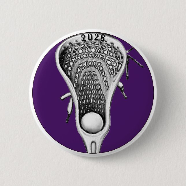 Lacrosse Purple Team Gifts Button (Front)