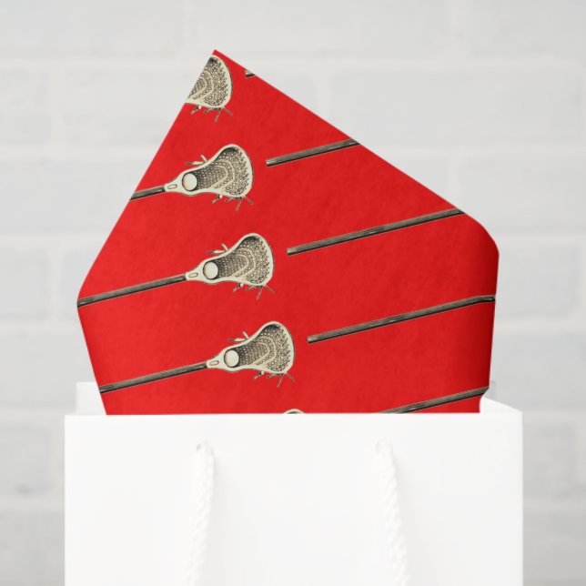 Lacrosse Red Sports Tissue Paper (Gift Bag)