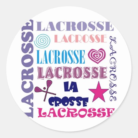 Lacrosse Repeating Classic Round Sticker