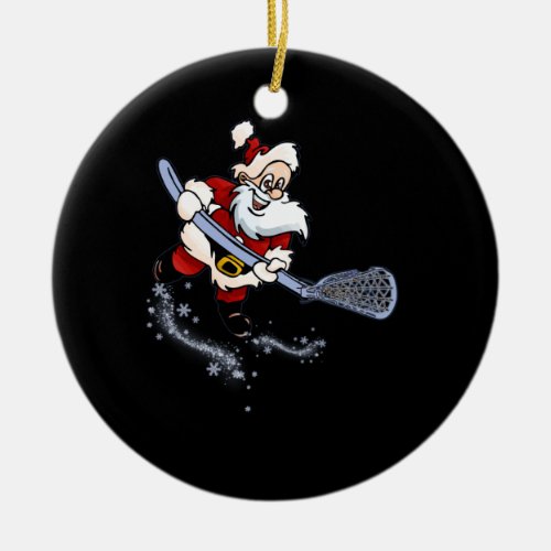 Lacrosse Santa Christmas Cool Lax Sport Ugly X_Mas Ceramic Ornament