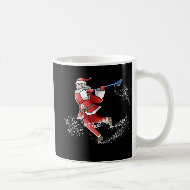 Lacrosse Santa Christmas Cool Lax Sport Ugly X-Mas Coffee Mug (Right)