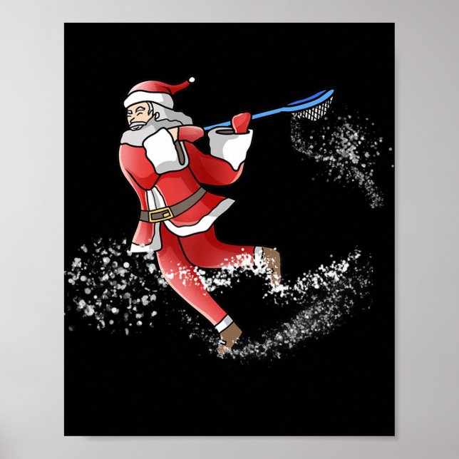 Lacrosse Santa Christmas Cool Lax Sport Ugly X-Mas Poster (Front)