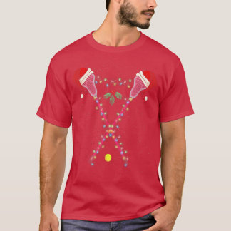 Lacrosse Santa Hat Christmas Lights Sport  T-Shirt