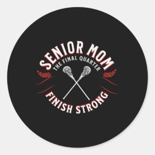 Lacrosse Senior Mom Classic Round Sticker