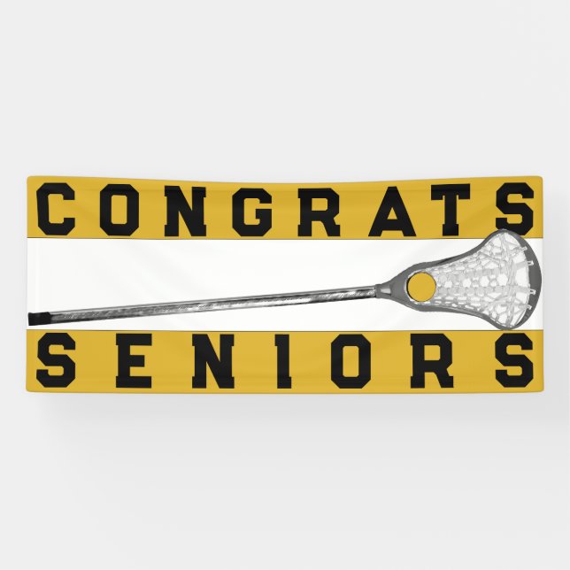 Lacrosse Senior Night Gold Banner (Horizontal)