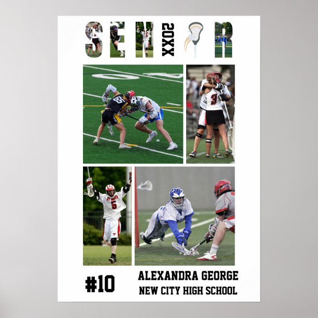 Lacrosse Senior Night Graduation Poster (Front)