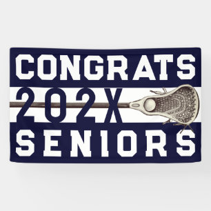 Lacrosse Senior Night Navy Blue Banner