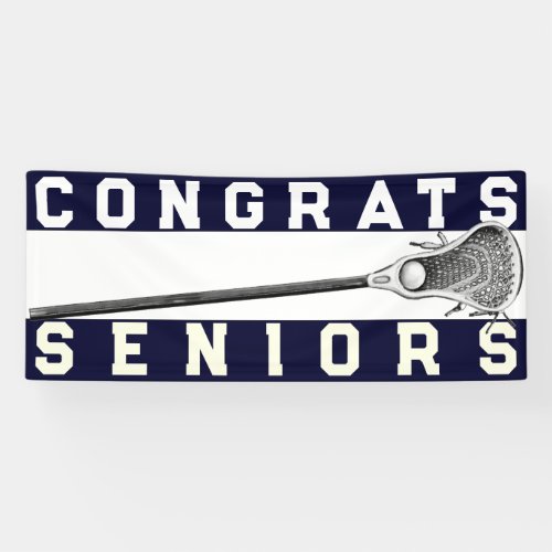 Lacrosse Senior Night Navy Blue Banner